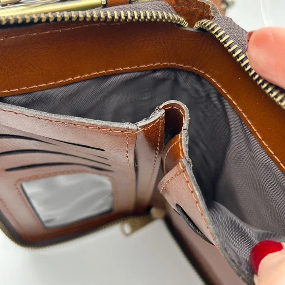 Patricia Nash Watercolor Butterfly Zip Around Wallet Crossbody NWOT - Picture 7 of 13